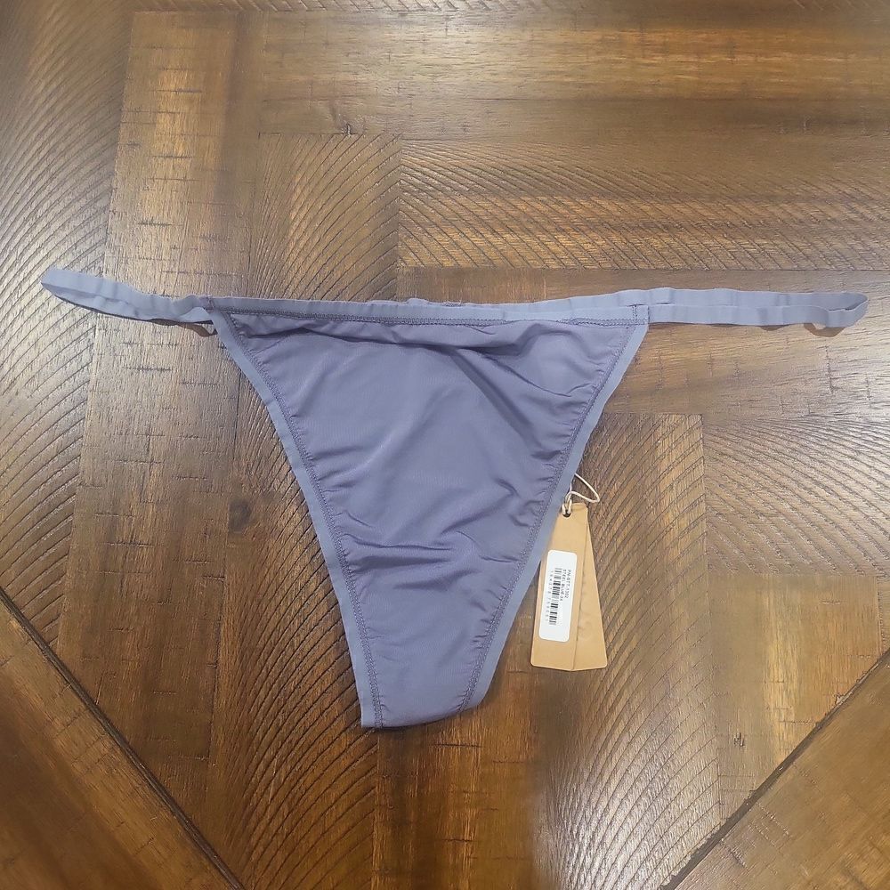 SKIMS Steel Blue Thong 3X